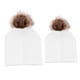 thumbnail image 2 of Par de Sombrero de Madre Y Bebé Gorro de Invierno Juguetes para primera Juegos de Blanco, 2 of 7