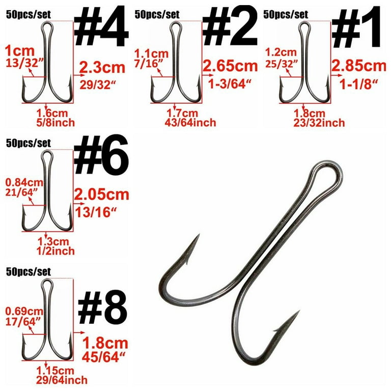 Sharp Size 1 2 4 6 8 Perforated Durable Head Jig Bass Fishook Fish Bait Fly  Tying Double Fishing Hook 2 