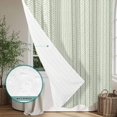 thumbnail image 6 of Sage Green Botanical Shower Curtain - Water Repellent Fabric Shower Curtains Washable, Farmhouse Modern Striped Leaf Decorative Polyester Cloth Bathroom Curtains Modern Bath Decor 72"x84", 6 of 8