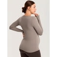 thumbnail image 4 of Long Sleeve Maternity Tops Square Neck Pregnancy Basic Shirts Soft Casual Tee, 4 of 5