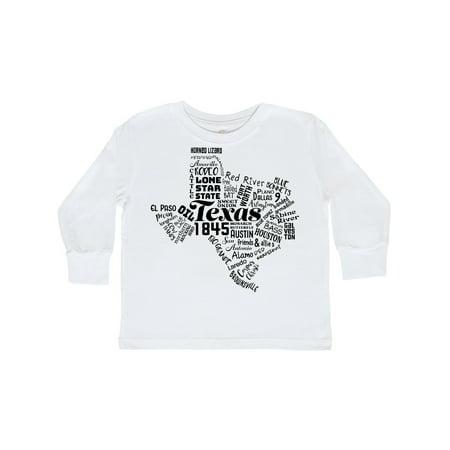 

Inktastic Texas Word Salad- state outline Gift Toddler Boy or Toddler Girl Long Sleeve T-Shirt