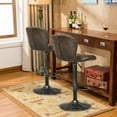thumbnail image 3 of Costway Set of 4 Adjustable Retro Swivel Bar Stools W/ Backrest & Footrest Brown, 3 of 10