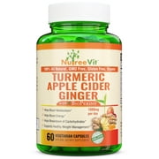 Nutreevit 100% Organic Turmeric Apple Cider Vinegar Supplement with Ginger and Bioperine. Natural Detox and Cleanse. Joint Support, Boost Metabolism, Made in USA (320 Count)