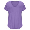 thumbnail image 4 of Npasoilc Plus Size Short Sleeves for Women V-Neck Summer Tops T-Shirt Casual Loose Blouse Pullover, 4 of 6