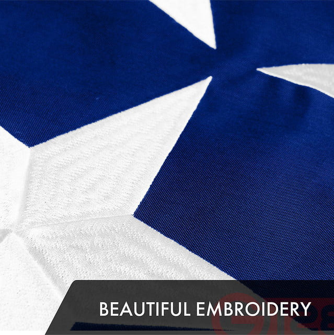 G128 TN State Flag, 3x5ft, Embroidered Stars, Sewn Stripes, 210D Polyester with Brass Grommets
