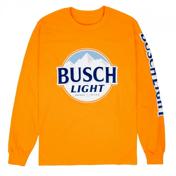 Busch Light Logo Hunter Orange Long Sleeve Shirt-Small
