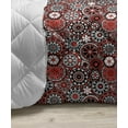 thumbnail image 3 of Mandala Down Alternative Comforter, Doodle Mandala Flower Ivy Swirls Classic Paisley Design Image, Microfiber Quilt for All Season, 5 Sizes, Scarlet White Black, by Ambesonne, 3 of 3