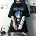 thumbnail image 2 of Camiseta Punk holgada estética para mujer, camiseta gótica Grunge oscura, camisetas góticas para mujer, ropa Harajuku, Top Y2k, ropa de calle, 2 of 5