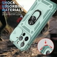 thumbnail image 3 of Armor Case for iPhone 14 Pro Ring Holder with Sliding Camera Protection & Kickstand Military Grade Shockproof Heavy Duty with Magnetic Car Mount Holder for iPhone 14 Pro, Green, 3 of 7