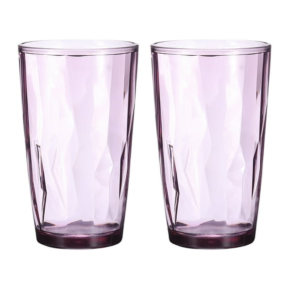 Uxcell 17oz Acrylic Drinking Glasses, 2Pack Plastic Reusable Tumblers Drinkware for Home Outdoors, Purple