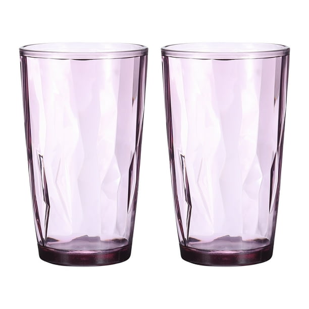 Uxcell Vasos de acrílico de 17oz, 2Pack, vasos reutilizables de plástico para el hogar y al aire libre, púrpura