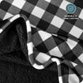 thumbnail image 4 of Bare Home Plush Sherpa Bed Blanket - Fluffy & Soft - Reversible - Lightweight - Twin/Twin XL, Buffalo Plaid - White/Black, 4 of 4