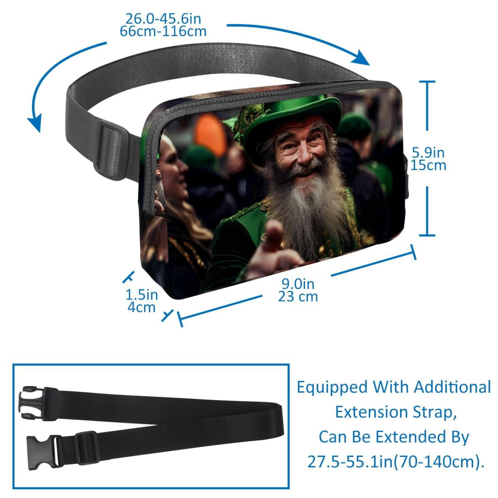 Saint Patrick's Day Adjustable Lightweight Running Belt Waist Bag with Extension Strap for Unisex