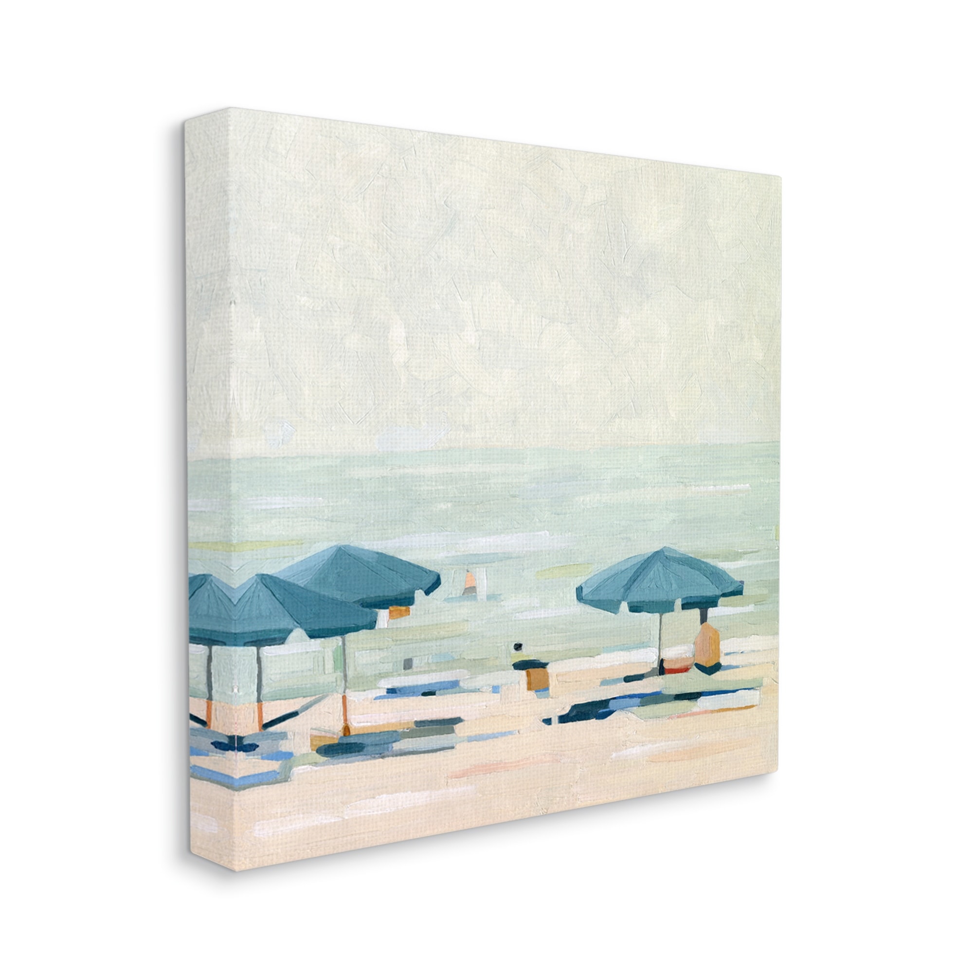 Stupell Industries Abstract Beach Umbrellas on Shore Coastal Painting Gallery Wrapped Canvas Print Wall Art