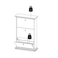 thumbnail image 5 of Allora Contemporary 3 Drawer Wood Shoe Cabinet in White, 5 of 12