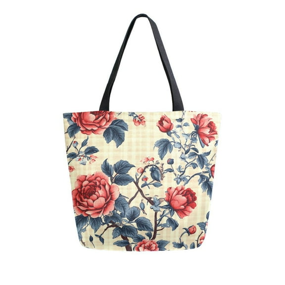 DIXRUYEE Tote Bag Women Weekender Travel Bag Shoulder Handbag Roses in Bloom Printed