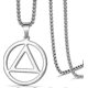 thumbnail image 3 of Necklace For Men Stainless Steel Aa Recovery Triangle Necklace Sobriety Gifts For Men, 3 of 4