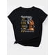 thumbnail image 3 of Camiseta Capricornio para mujer, de algodón, cuello redondo, manga corta, top informal con estampado de pañuelo, tejido de punto de elasticidad media, primavera/verano/otoño - Negro, top deportivo de, 3 of 7