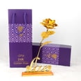thumbnail image 2 of 24K Forever Gold Rose Flower for Lover Mother Friends, Christmas Thanksgiving Wedding Anniversary Mother's Day Valentine's Day Gao Jinjia LED, 2 of 2