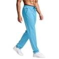 thumbnail image 4 of cfhntfmh Workout Pants for Men Straight Leg Loose Fit Running Pants with Pockets Lightweight Drawstring Pants (Blue,Large), 4 of 6
