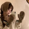 thumbnail image 4 of Guantes de lana para mujer, orejeras de felpa de invierno, cálidos, lindos, para montar al aire libre, cálidos, a prueba de frío, funda elástica para bolsa de otoño, 4 of 6