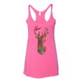thumbnail image 2 of Trippy Colorful Buck Head Rainbow Hunting Deer Mosaic | Womens Animal Lover Premium Tri-Blend Racerback Tank Top, Vintage Pink, Medium, 2 of 4