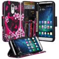 thumbnail image 1 of LG Fortune Case, LG Phoenix 3 Case, LG V1 Case, LG K4 2017 Case, SOGA [Pocketbook Series] PU Leather Magnetic Flip Design Wallet Case for LG Fortune / Phoenix 3 / V1 / K4 (2017) - Pink Heart flower, 1 of 1