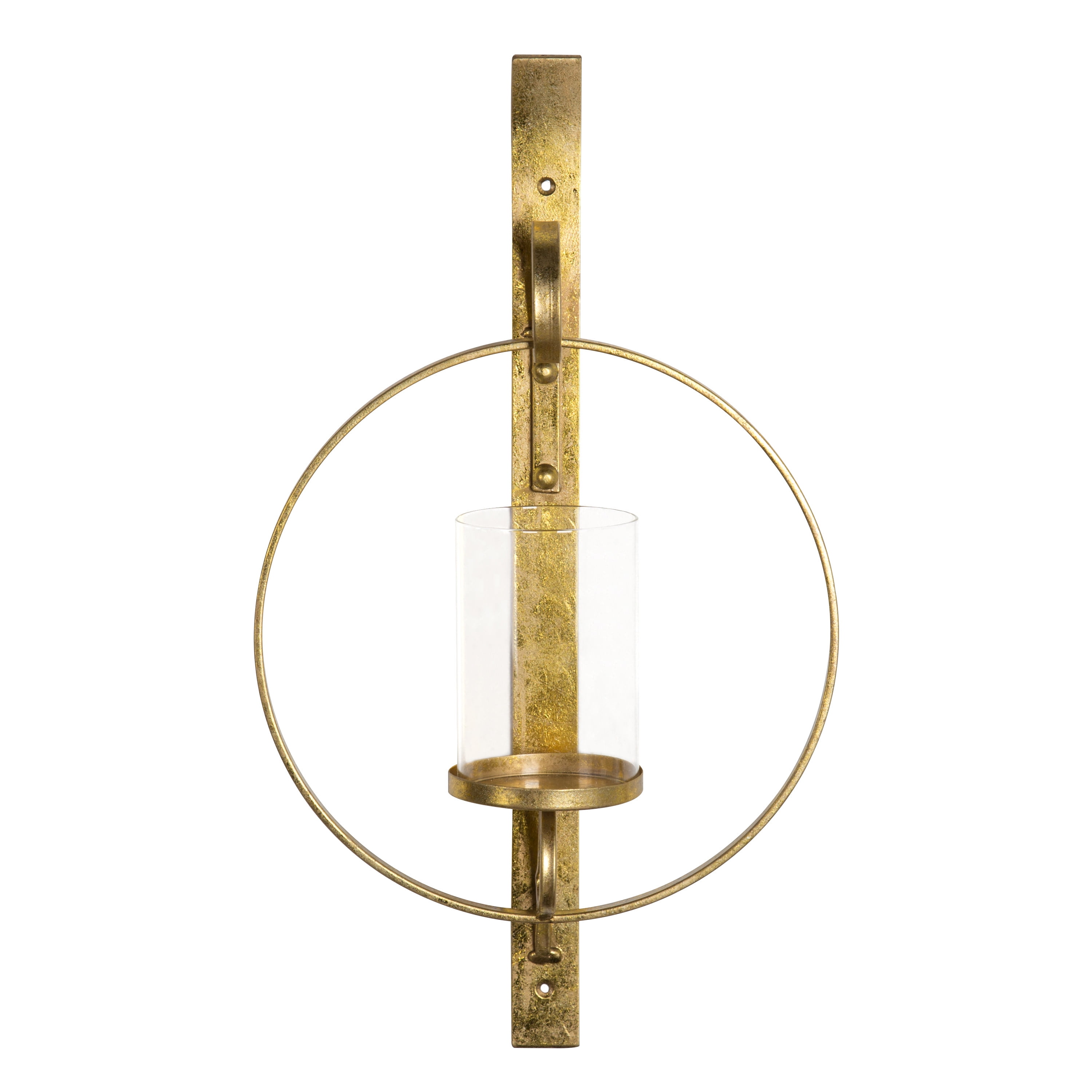 Kate and Laurel Doria Metal Wall Candle Holder Sconce, Gold