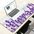 thumbnail image 4 of Mouse Pad Lavender Wildflower for Women Girls, 31.5 x 11.8 Vintage Purple Floral Large Mouse Mat for Office Decor Computer Laptop, Lilac Flower Wooden Keyboard Non-Slip Mousepad for Desk, 4 of 7