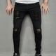 thumbnail image 5 of Pantalones largos para hombre, casuales, de mezclilla, de algodón, rectos, rotos, con agujeros, pantalones largos, pantalones para hombre, 5 of 9