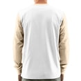 thumbnail image 3 of Hearthz Men's Long-Sleeve Henley Shirt Fall 3-Button Color Block Big and Tall Shirts for Men Round Neck Baseball Jersey, 3 of 4