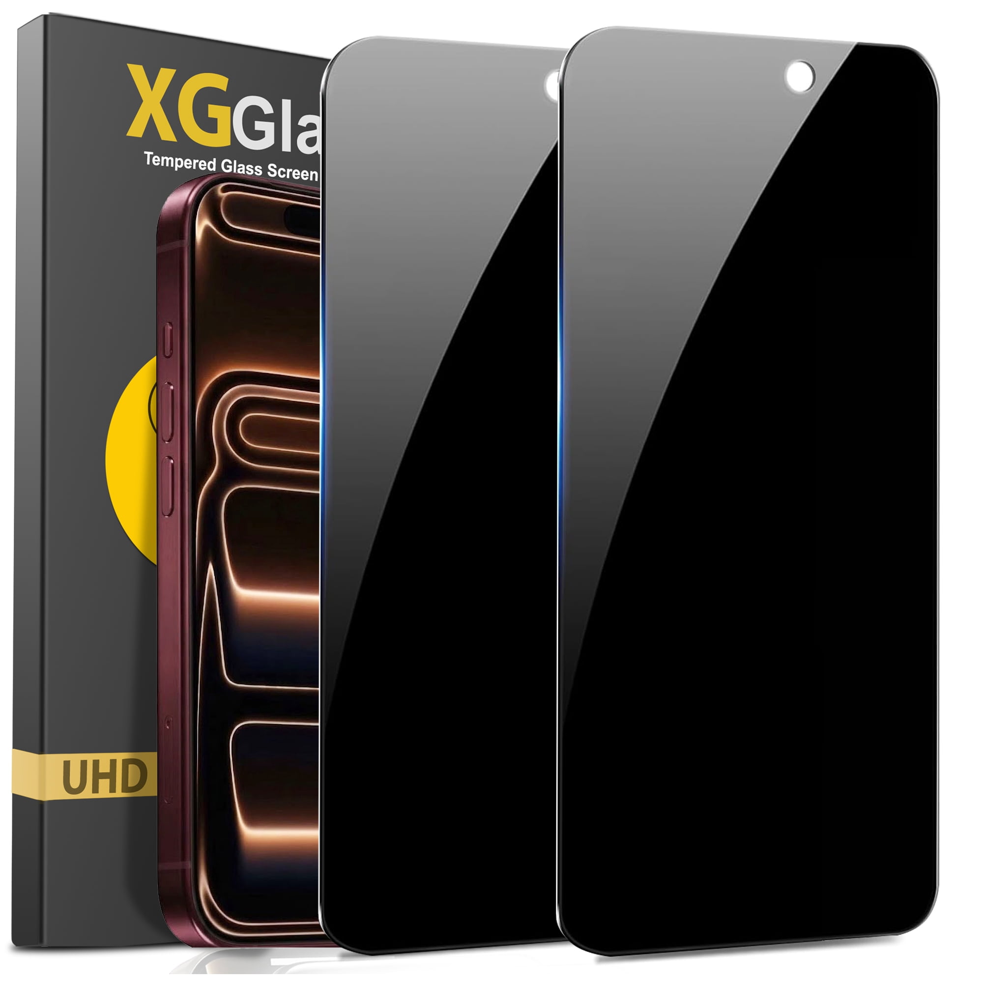 NevEND For iPhone 18 Pro Privacy Screen Protector, 2-Pack Shatterproof Tempered Glass Film 6.3"