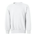 thumbnail image 3 of Hanes - Crewneck Sweatshirt for Youth | Fleece Crewneck Warmth Pullover Casual Sweater, White & Light Steel Color 7.8 oz 50/50 US grown Cotton/Polyester Soft Sweatshirt, Size M, Pack of 2, 3 of 5