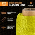 thumbnail image 3 of Nylon Twine - 275' Nylon String - Synthetic Thin Twine String - Indoor & Outdoor Use for Crafts, Camping, Garden, Line Level, Marine, Fishing, Trot Line, Decoy, Property Markers, Construction (Green), 3 of 8