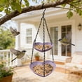 thumbnail image 5 of HOARBOEG Outdoor Hanging Multi-Purpose Double Layer Plastic Bird Feeder with Water Basin, Weather-Resistant Design for Garden Yard Decor, Feeder and Waterer Set for Attracting Wild Birds, 5 of 6