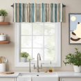 thumbnail image 2 of Boho Vertical Stripe Valance Curtain Green Beige Simple Lines Window Valances Rod Pocket Short Curtains Window Treatments for Kitchen Bedroom Bathroom Laundry 54" x 18", 2 of 9