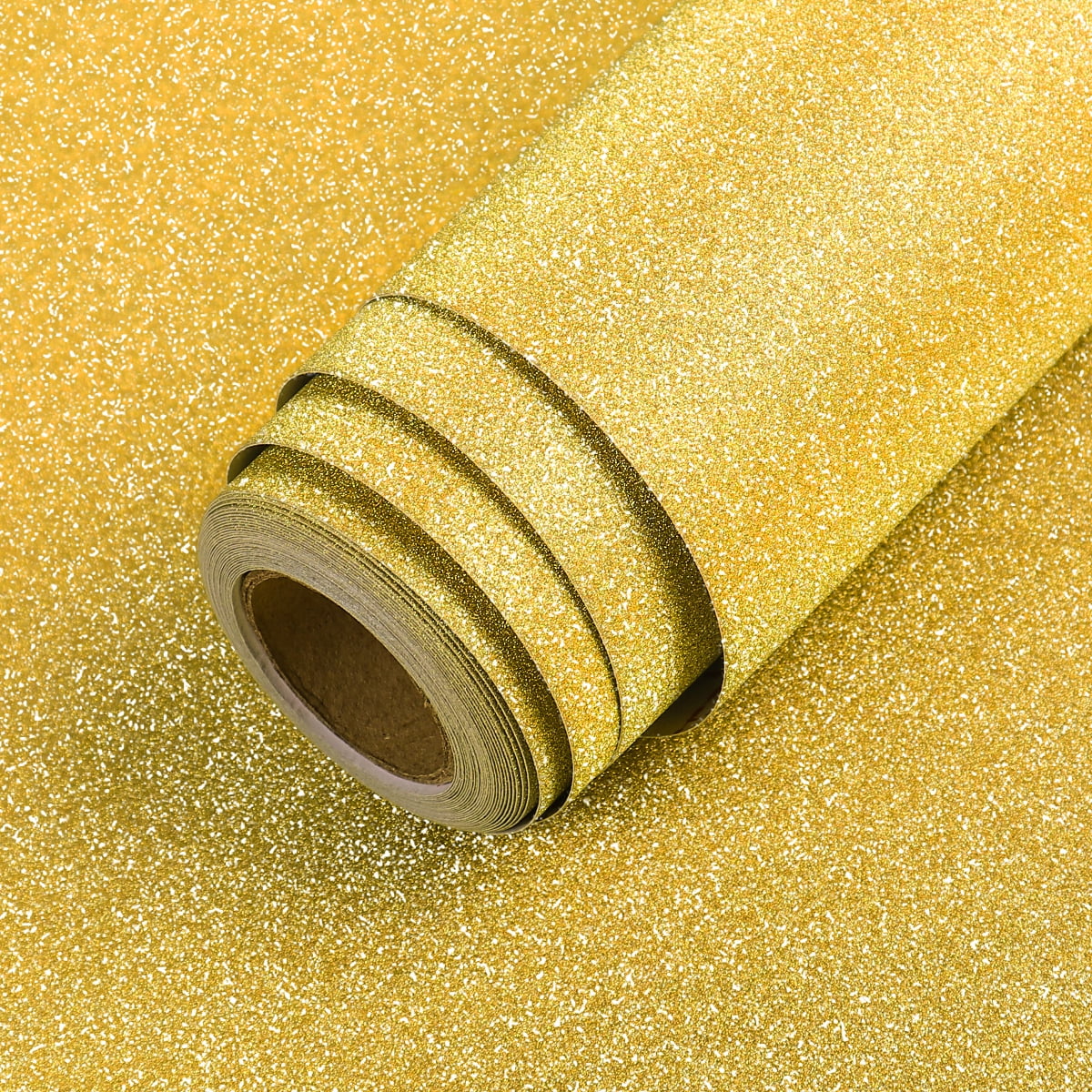 LaCheery Gold Wallpaper 16"x80" Gold Glitter Vinyl Craft Paper Roll