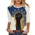 thumbnail image 3 of Xuyuer Black History Shirts for Women I Am Black History Month Shirt Round Neck Graphic African American 3/4 Sleeve Tee Tops, 3 of 9