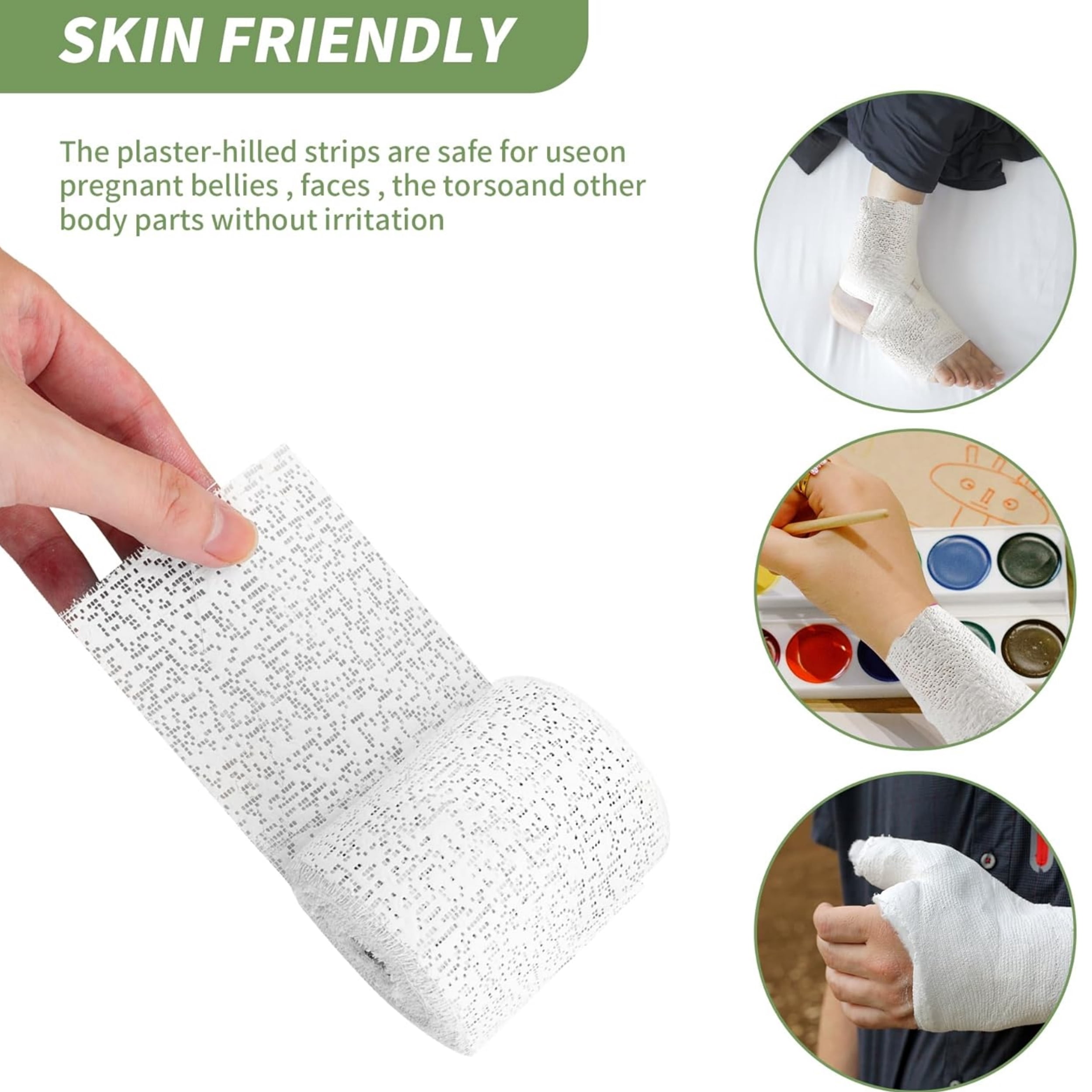 Topboutique Plaster Gauze Bandage 6 Pack Plaster Cloth Rolls Bulk Drywall Repair Cloth Kit Plaster Cloth Gauze Bandage Roll for DIY Scenery Modeling Masks, 3 x 106 inch/7.5 x 270 cm