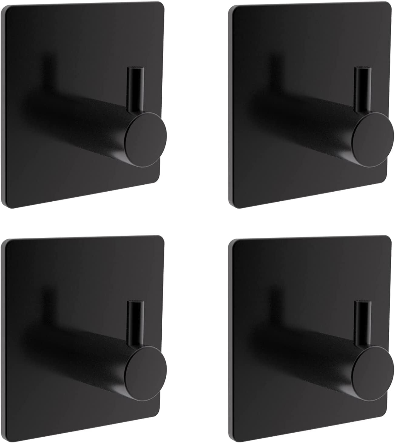 4pcs Stainless Steel Sticky Hooks 3M Self Adhesive Bathroom Wall Door Hat Hanger 