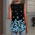 thumbnail image 6 of Women's Sleeveless Fashion Vest Blouse V Neck Dressy Casual Loose Business Shirts 2026 Summer Printed Tank Tops #01Blue 2XL, 6 of 6