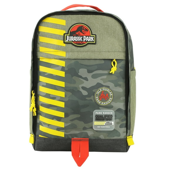 Jurassic Park Logo 16" Tan & Camo Backpack
