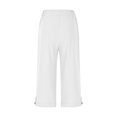 thumbnail image 5 of Womens Capri Pants 2026 Knee Length Cotton Linen Capris Summer Straight Leg Loose Beach Bermuda Shorts with Pockets Solid Color Capris,White,S, 5 of 8