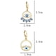 thumbnail image 3 of Pendiente colgante hueco con forma de ojo azul turco, tendencia chapada en oro de 18 k, SHED306-2, 3 of 4