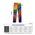 thumbnail image 3 of Men's pajama pants with colorful rainbow wave pattern and sparkling droplet texture design， soft home pajama pants， casual and comfortable loose fit pajama pants， elastic waistband, 3 of 10