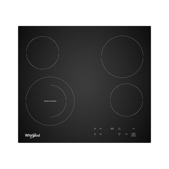 Parrilla Eléctrica Whirlpool WEC5240B para empotrar de 4 quemadores en vidrio cerámico negro
