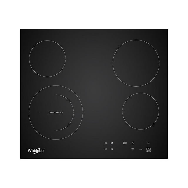 Parrilla Eléctrica Whirlpool WEC5240B para empotrar de 4 quemadores en vidrio cerámico negro