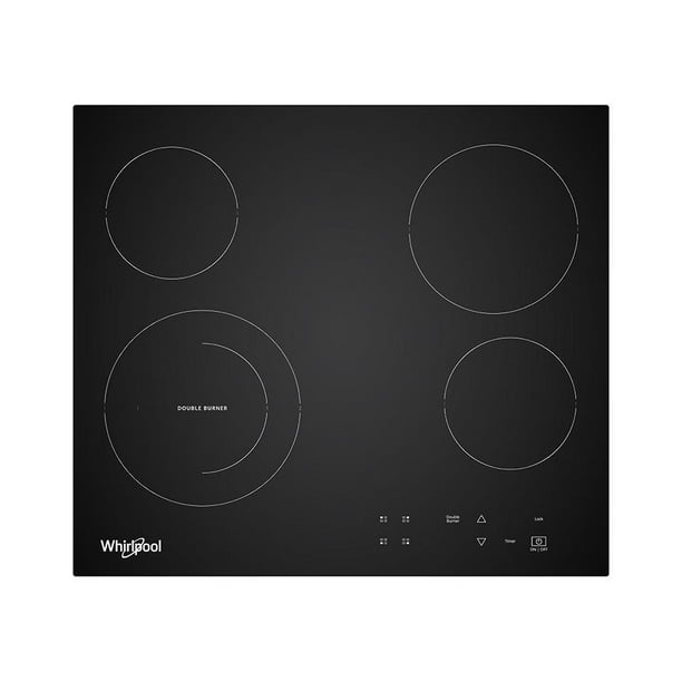 Parrilla Eléctrica Whirlpool WEC5240B para empotrar de 4 quemadores en vidrio cerámico negro
