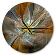 thumbnail image 1 of Designart Fleur fractale jaune symétrique horloge murale, 1 of 4
