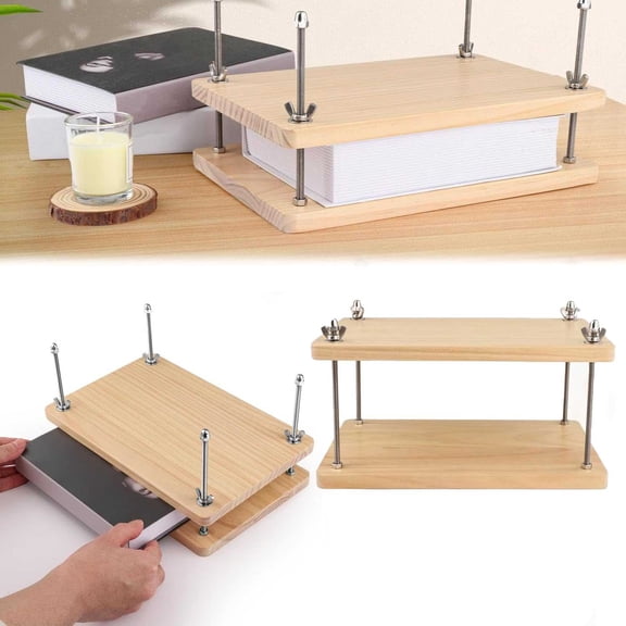 Wooden Book Press, 30 x 20 cm Book Press, Multifunctional Manual Sturdy Bookbinding Tool, Practical Bookbinding Accessories, DIY Bookbinding Labels, Wood Shape Factor, Upholstery Press for Home